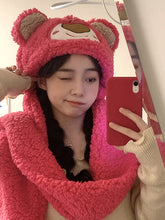 Dplush Bear Hat Scarf Glove In One